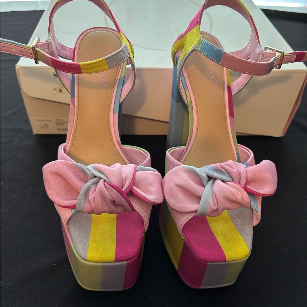Colorful Striped Platform Sandals